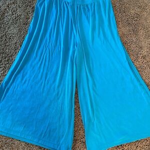 Slinky Brand Wide Leg Cropped Pull On Pants Elastic Waist Stretch 1X Chic Lounge